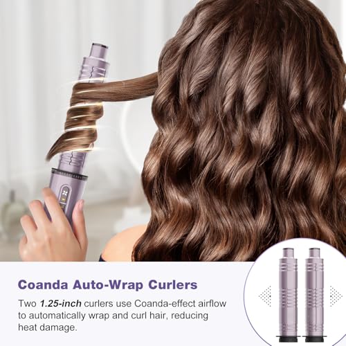 7MAGIC Hot Air Styler Wrap, 7 in 1 Professional Hair Dryer Brush with Auto-Wrap Curlers, Fast Drying Blow Dryer, Volumizing Straightening Styling Multi-Styler No Heat Damage, Travel Case (Purple) - Image 5