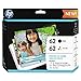 HP K3W67AN 62 Black & Tri-Color Original Ink Cartridges with Photo Paper & Envelopes, 2 Cartridges (C2P04AN, C2P06AN)