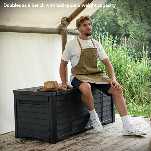 Dwvo MADWV4OEER Outdoor Louver Storage Deck Box W/120 Gallon Capacity thumb #2