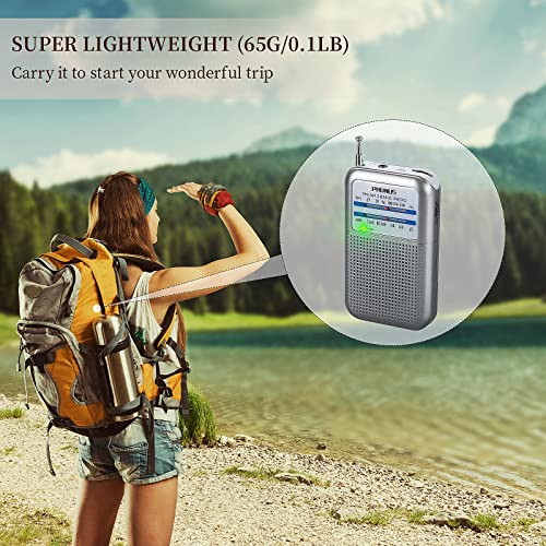 Prunus De333 Portable Radio Mini Am Fm Pocket Transistor Radio With Excellent Reception, Tuning Knob With Signal Indicator, Aaa Battery Operated For Walking And Jogging #TOP5