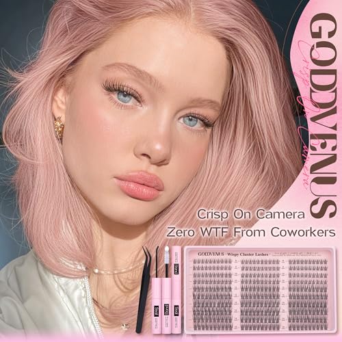 Image of Lash Clusters Kit 9-14mm Wispy Eyelash Clusters Lashes Natural DIY Lash Extension Kit Short Cluster Eyelash Extensions Kit 300pcs C Curl Individual Lashes Cluster Eyelash (With Tweezers)