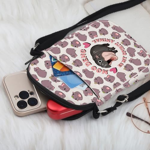 Gzrlyf Moo Deng Crossbody Bag Baby Hippo Gift Moo Deng Lover Gift Hippo Purse Sling Bag Shoulder Bag4