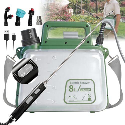 2 Gallon Electric Garden Sprayer，Battery Powered Sprayer