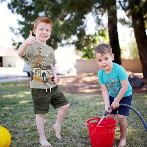 Image of Toddler Boy Clothes Cartoon Cotton Summer Short Sleeve T-Shirt and Shorts Kids Outfit Set 2-7 Year