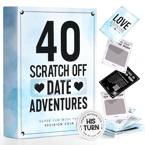 40+ Fun and Romantic Scratch Off Date Night Ideas - Stocking Stuffers For Women and Men - Unique...