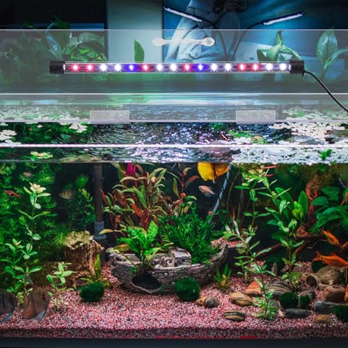Image of Sieral Aquarium Lids Polycarbonate Canopy with LED Light 15.37 x 7.63 x 0.12 Inch for 5 /10 Gallon Without Center Brace Aquariums Cover Fish Tank Lid with a Hook Knife, Clear