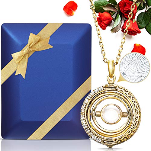 Preisvergleich Produktbild GEMITTO Astronomische Halskette Milchstraße Anhänger, Schmuck Projektierbar, ideal für Männer Frauen Vergoldetes Silber