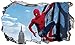 Chicbanners Autocollant Mural Spiderman Ironman V414 3D Wall Crack Magic Wall Smash Magic Window Wall Sticker Mural Autocollant Taille L 1000 mm x 600 mm