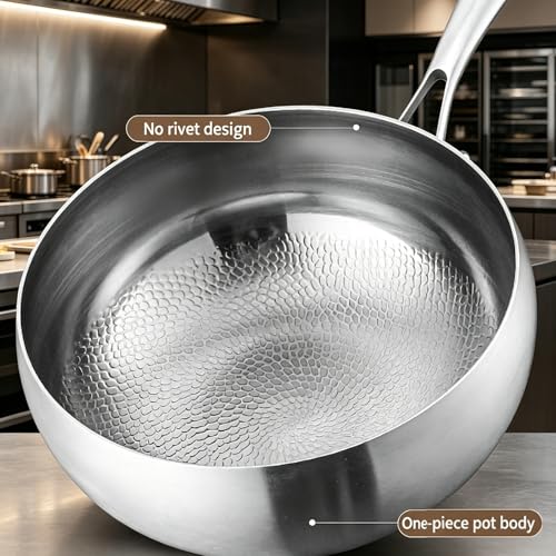 Wok de titanio con base plana 10 in miniatura 4