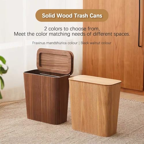Caneca de basura de madera rectangular 12 litros miniatura 6
