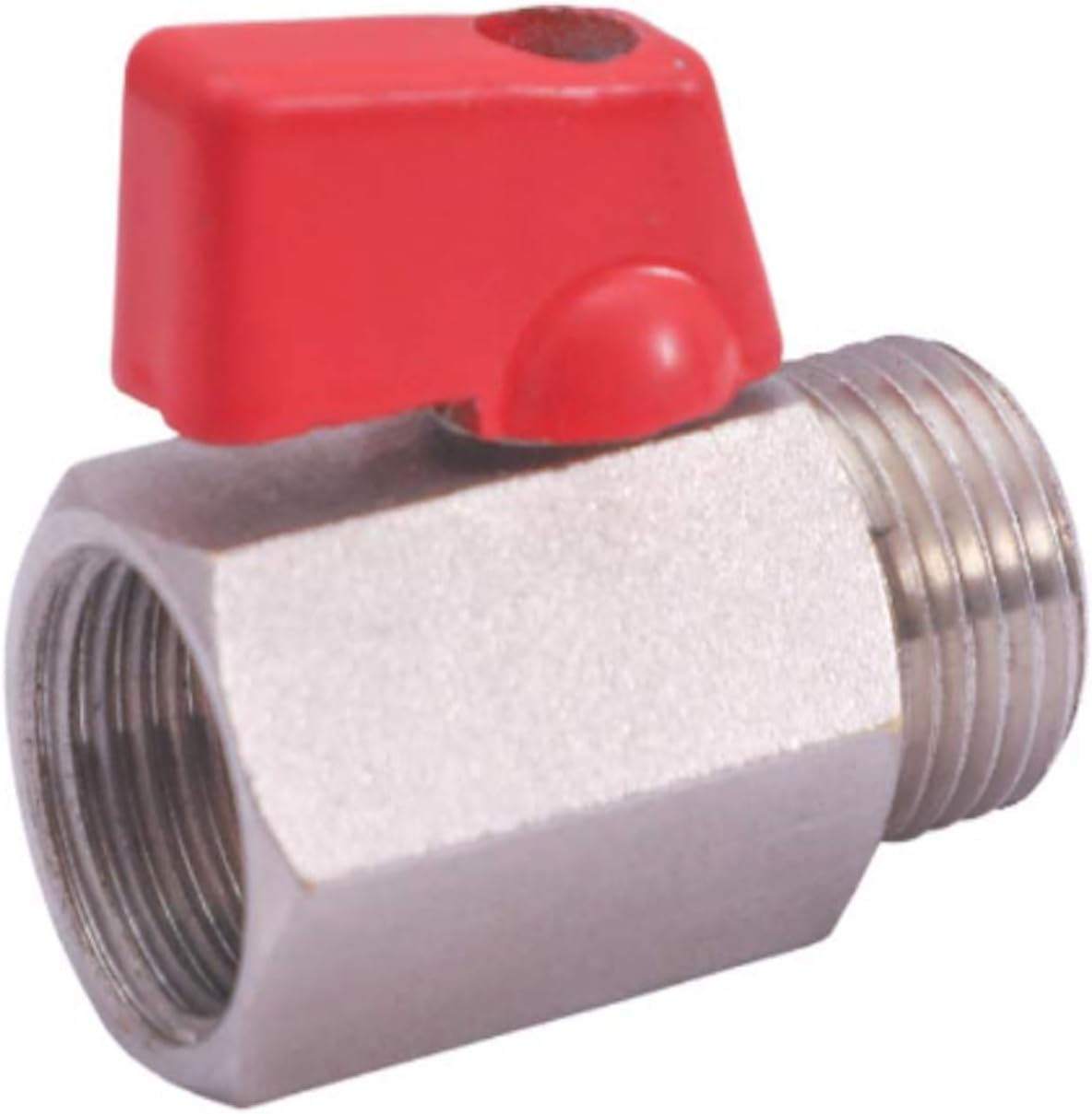 Excel Showerhead Shut Off Valve Brass Mini Ball Valve 1/2" NPT Male Female Thread Water Flow Control Valve with Polished Chrome Finish (Box of 10)