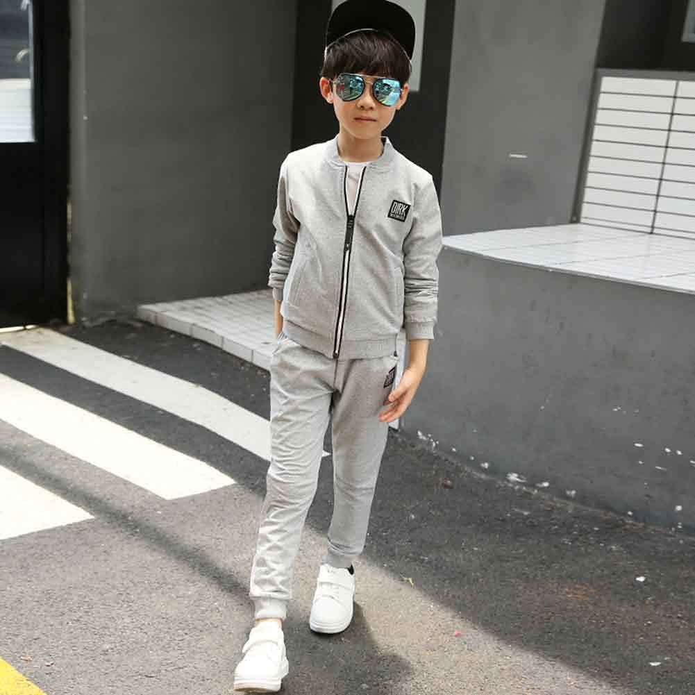 Kinder Jungen 2tlg Bekleidungsset Zweiteiler Sportanzug Trainingsanzug Jogginganzug Freizeitanzug Outfit-Set(Trainingsjacke+ Trainingshose) für Frühling & Herbst