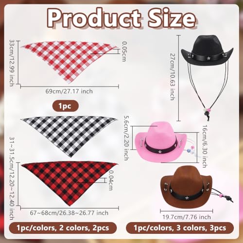 Set 3 Accesorios Disfraz Vaquero para Mascotas miniatura 2
