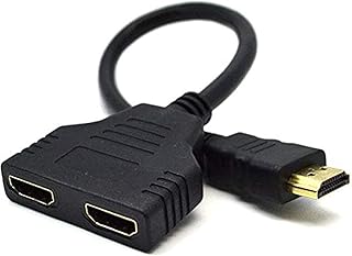 كابل محول HDMI ذكر الى 2 انثى متعدد الألوان