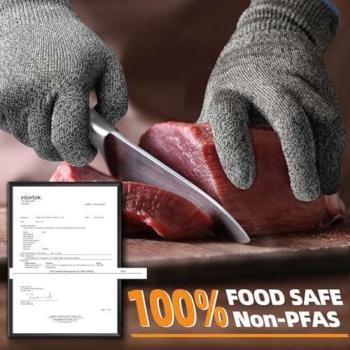Image of Schwer 150 Pairs Core ANSI A6 Cut Resistant Gloves, Food Grade, CR1401, L | Non PFAS, No Glass Fiber, for Kitchen Food Prep, Mandolin Slicing, Meat Cutting, Oyster Shucking, Fish Fillet Processing