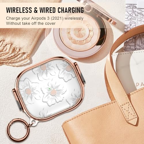 Image of for Apple Airpods 3rd Generation Case Cover, Protective TPU Soft Cases Cover Rugged for Airpods 3rd Case Covers, Shockproof for Airpods 3 Case Men Women with Keychain,Morning Glory