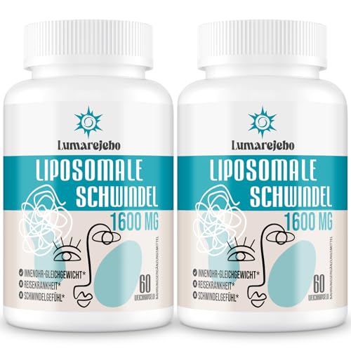 Liposomale Schwindel Softgels 1600mg, 5-in-1 Premium Formel mit Ginkgo & Ingwer, Ideal für Unterwegs oder Lange Reisen, Natürliche Lösung, 60 Stück (2er Pack)