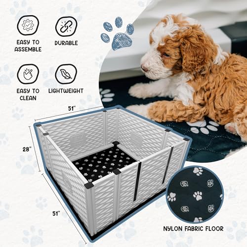 Image of EZwhelp EZclassic Dog Whelping Box - Washable Pee Pad, Large 48 inchx48 inchx28 inch