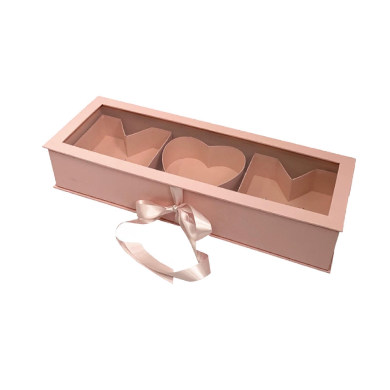 REGALO MAMMA Contenitore per Rifiuti Floreali con Coperchio, Leggero, Multiuso, Sottovuoto, 56x20x10,4 Cm, Rosa