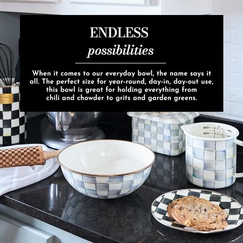 MACKENZIE-CHILDS-Sterling-Check-Enamel-Everyday-Bowl-Large-Serving-Bowl-for-Cereal-Soup-Fruit-or-Salad