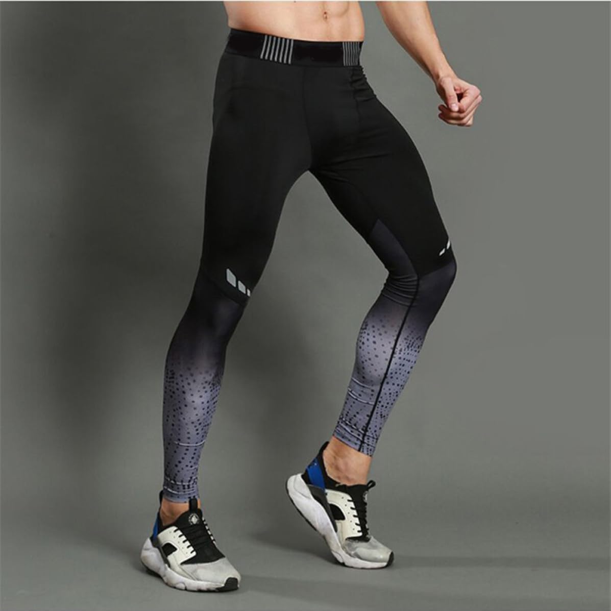 VALICLUD Men's Compression Sports Pants Moisture Wicking and Breathable Running Trousers for Cycling and Gym Workout with 13% Spandex Fabric in XXXL Size Grey