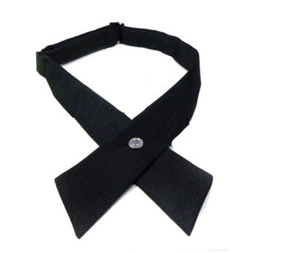 L&L® Unisex Cross Bowtie Mens Necktie Cravat Bow Pre Tie Adjustable bow tie UK (Black)