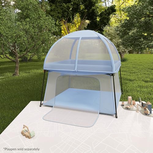 Image of Dream On Me Ziggy Canopy - Blue, Compatible with Ziggy Square Playpen, UV, Rain & Bug Protection, Foldable & Travel-Friendly