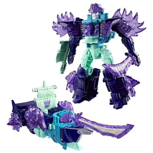Transformers CYBERWORLD Ultimate Cyber Changers Energon Surge, Figurine Scourge, Conversion Rapide en Bateau Pirate, Robot Jouet pour Enfants, dès 6 Ans