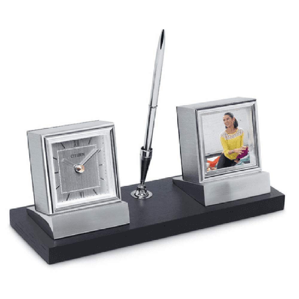 Executive Gift Shoppe | Executive Collection Pen Stand With Clock and Photo Frame by Citizen