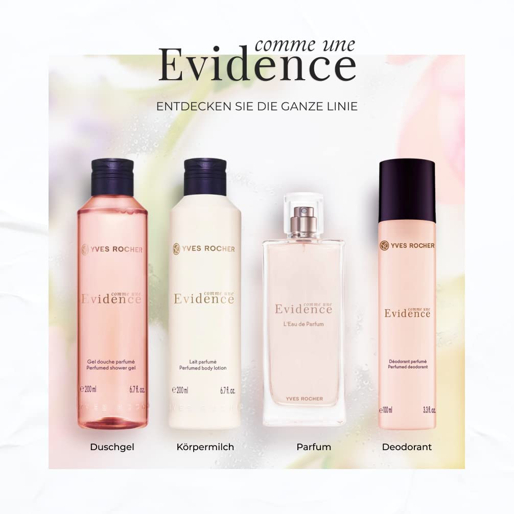 Yves Rocher Eau de Parfum Comme une Evidence Flacone 100ml | Profumi per Donna - Rosa e bergamotto - Fragranza floreale verde e note di chypre - Fabbricato in Francia - Idea regalo