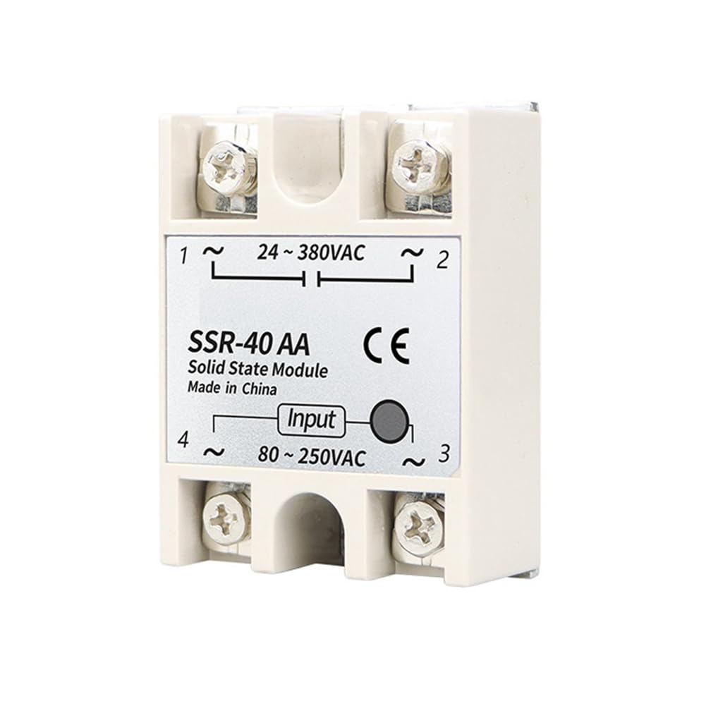 Solid State Relay SSR-40AA 40A for PID Temperature Control Module 80-250VAC Input 24-380VAC Output Single Phase