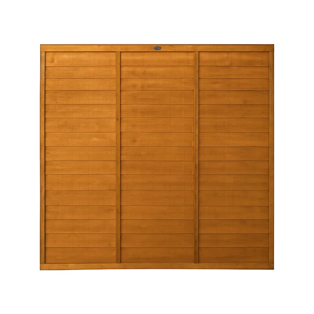 6ft x 6ft Timber Overlap Fence Panel, Autumn Gold Garden Boundary Board, Dip Treated Privacy Screening, Heavy Duty 1.83m x 1.83m โ image 1