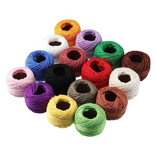 Hilos de algodón multicolor 16 rollos HomeSoGood miniatura 2