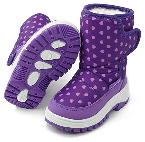 Girl snow boots for girls toddler little kid size Cold Weather Winter Warm Waterproof Outdoor Warm Faux Fur Lined Shoes (Toddler/Little Kid)3