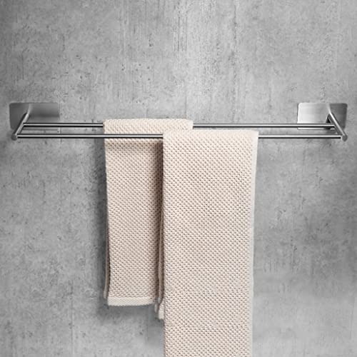 Porte-serviettes salle de bain double barre en acier inoxydable 304 noir