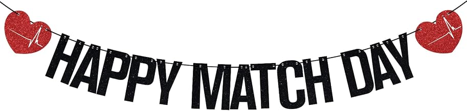Happy Match Day Banner, Residency Match Day Decorations, Medical School Graduation Party Decorations Black Glitter