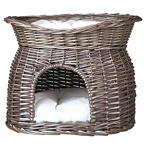 Trixie Panier en Osier pour Chat avec Coussins sur Le...