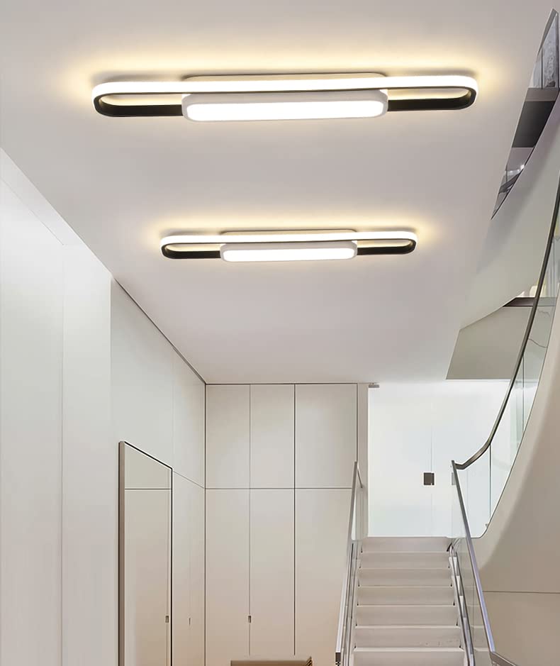 Radar Motion Sensor Ceiling Lights LED Indoor Modern Hallway Ceiling Lamp with Daylight Sensor 3000K Ceiling Lighting for Hallway Living Room Bedroom Stairway Porch Garage Entrance Stairs Aisle (80cm) - Image 3