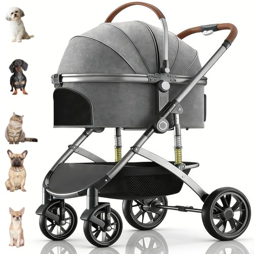 ペットカートアル猫ストッパー付き 4輪 組立簡単 ペットバギー 犬 猫