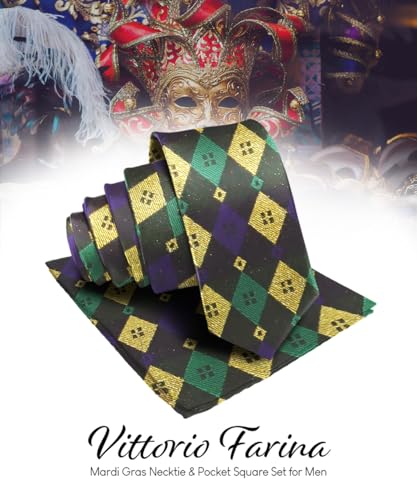 Set de corbata y pañuelo Premium Mardi Gras miniatura 2