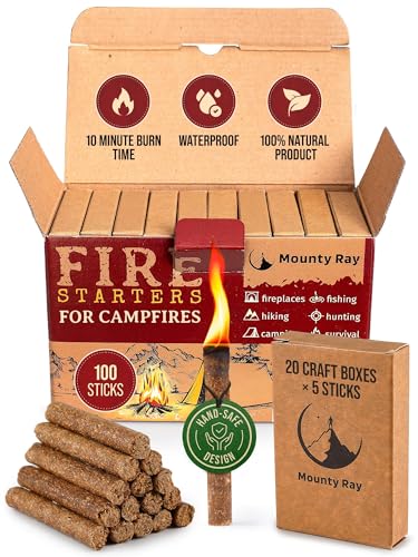 100 pcs Fire Starters for Campfires Waterproof All-Weather Fire Starters for Indoor & Outdoor Use