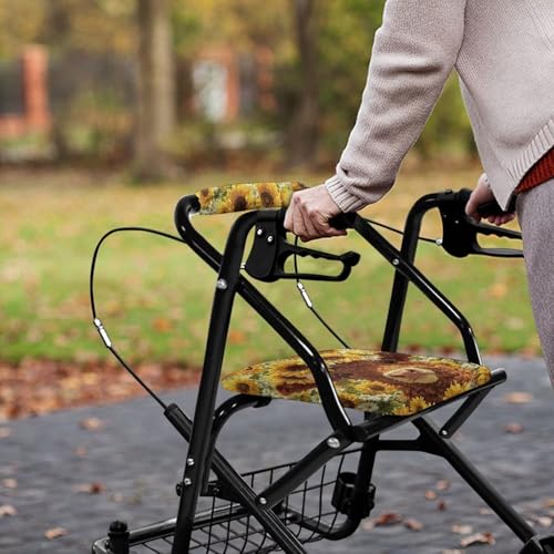 Image of Universal Soft Seat Covers for Rollator Walkers, Yak Adjustable Backrest and Seat Covers, Rollator Accessories for Seniors Women Men