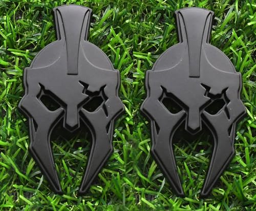 Image of 2Pcs Custom Gladiator Emblems Car Badge Left Right Side Sticker Compatible with Jeep Wrangler JL JK Gladiator Universal Car Vehicle, Truck, Motorcycle (Matte Black)