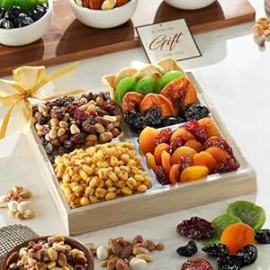 Broadway Basketeers Dried Fruit Gift Tray, Gift Box Arrangements and Healthy Gourmet Gift Basket for Birthday, Appreciation, Thank You, Families, Father’s Day (2.5lbs)