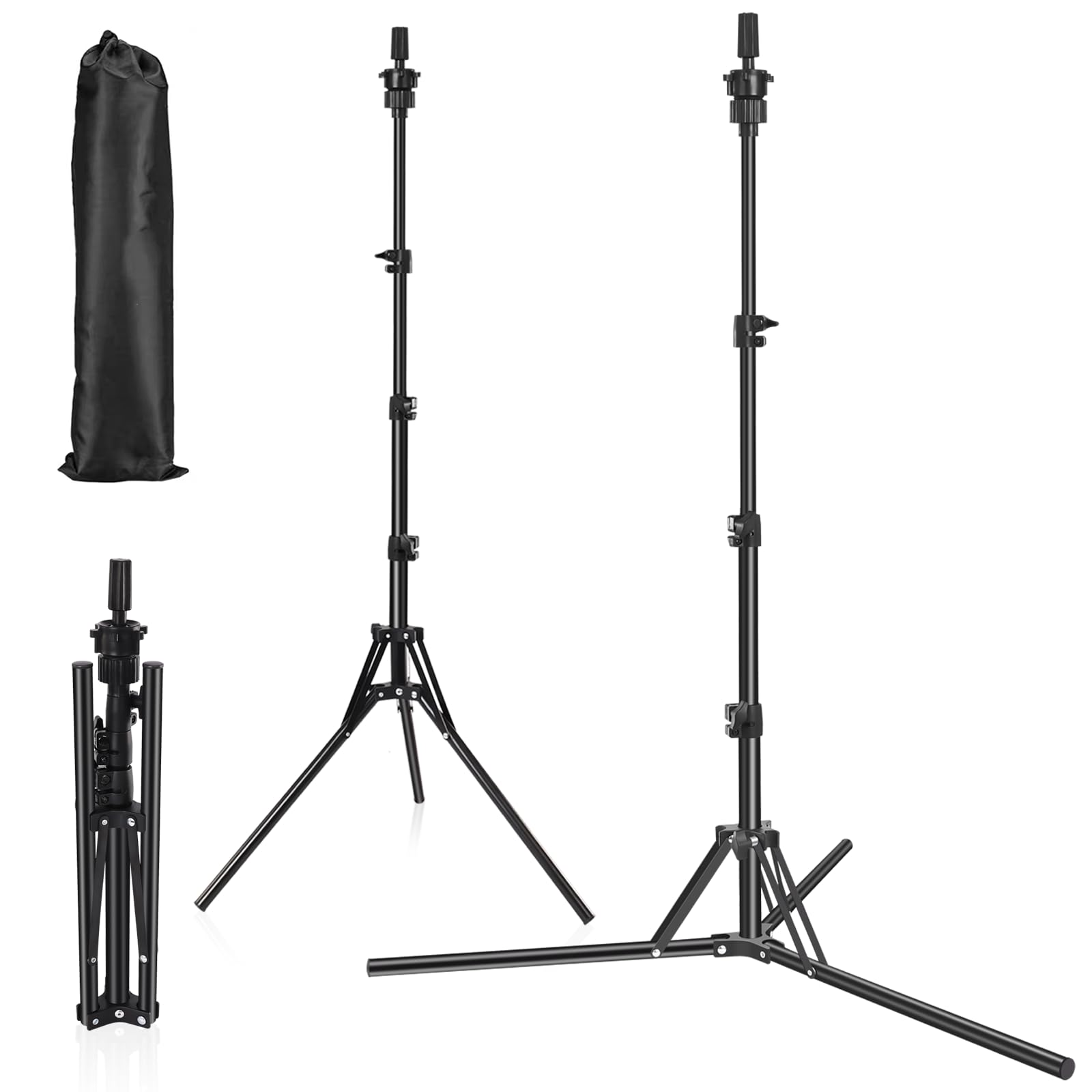 Mannequin Head Stand, 50cm-160cm Adjustable Wig Stand, Improved Reinforced Stainless Steel Wig Head Stand, Wig Tripod Stand for Cosmetology Hairdressing Training