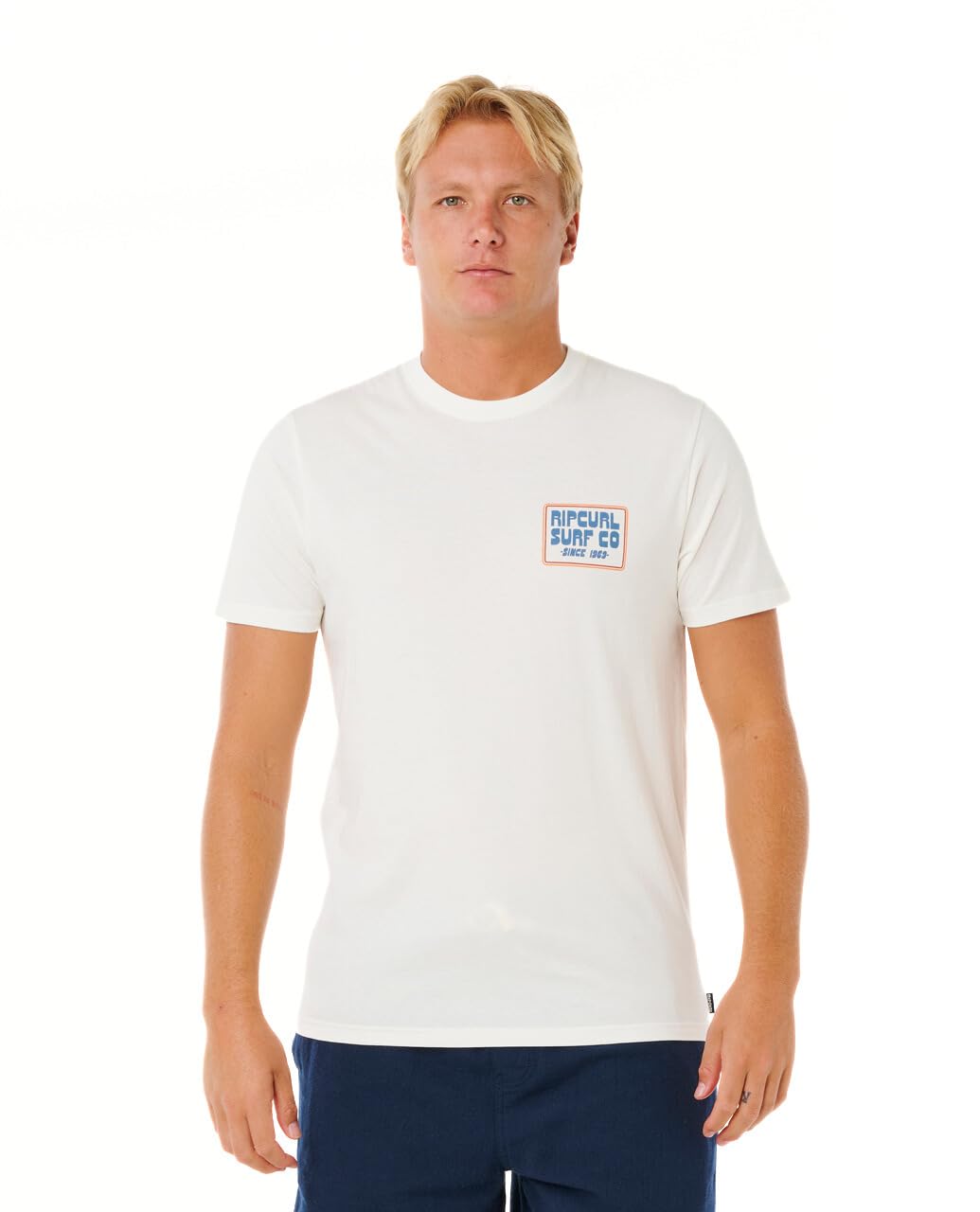 Rip Curl Men's Pacific Rinse Short Sleeve T-Shirt, Bone Sunrise, Large