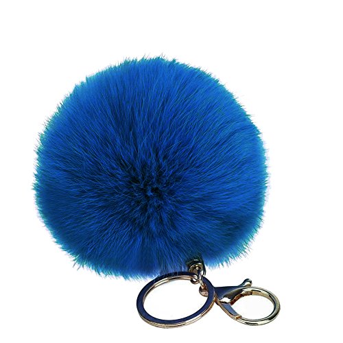 Preisvergleich Produktbild Jingyuu Schlüsselanhänger Ponponon Damen Bommel Dekoration Anhänger Schlüsselanhänger für Auto / Telefon / Rucksack / Umhängetasche / Handtasche / Auto / Schlüsselanhänger 8 cm blau