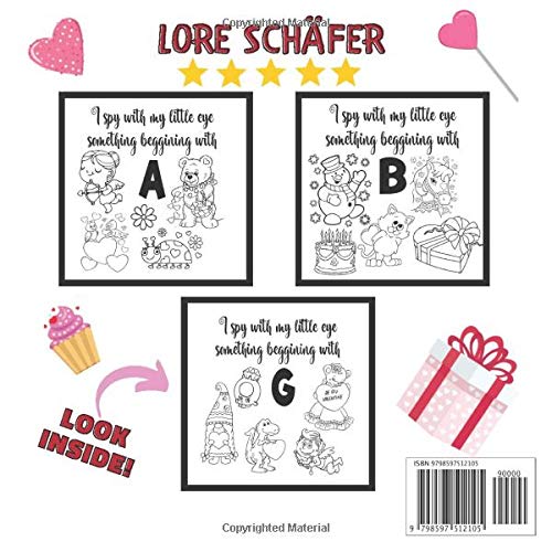 I Spy with My Little Eye Valentine's Day: Activity Book for Kids, Preschoolers, Toddlers, Girls and Boys | Ages 2-5 | from a to Z | Coloring Pages | ... with Cute Animals, Hearts, Love and More. image 3