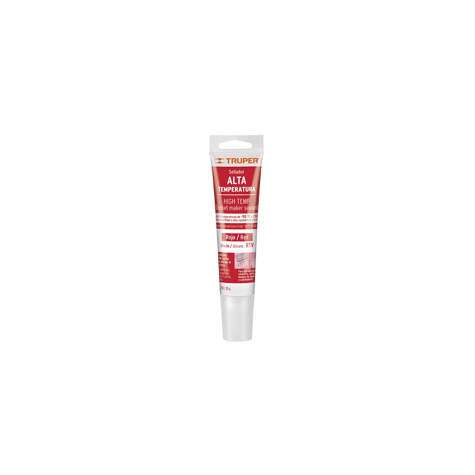 High temperature sealant, red silicone, 85 gr