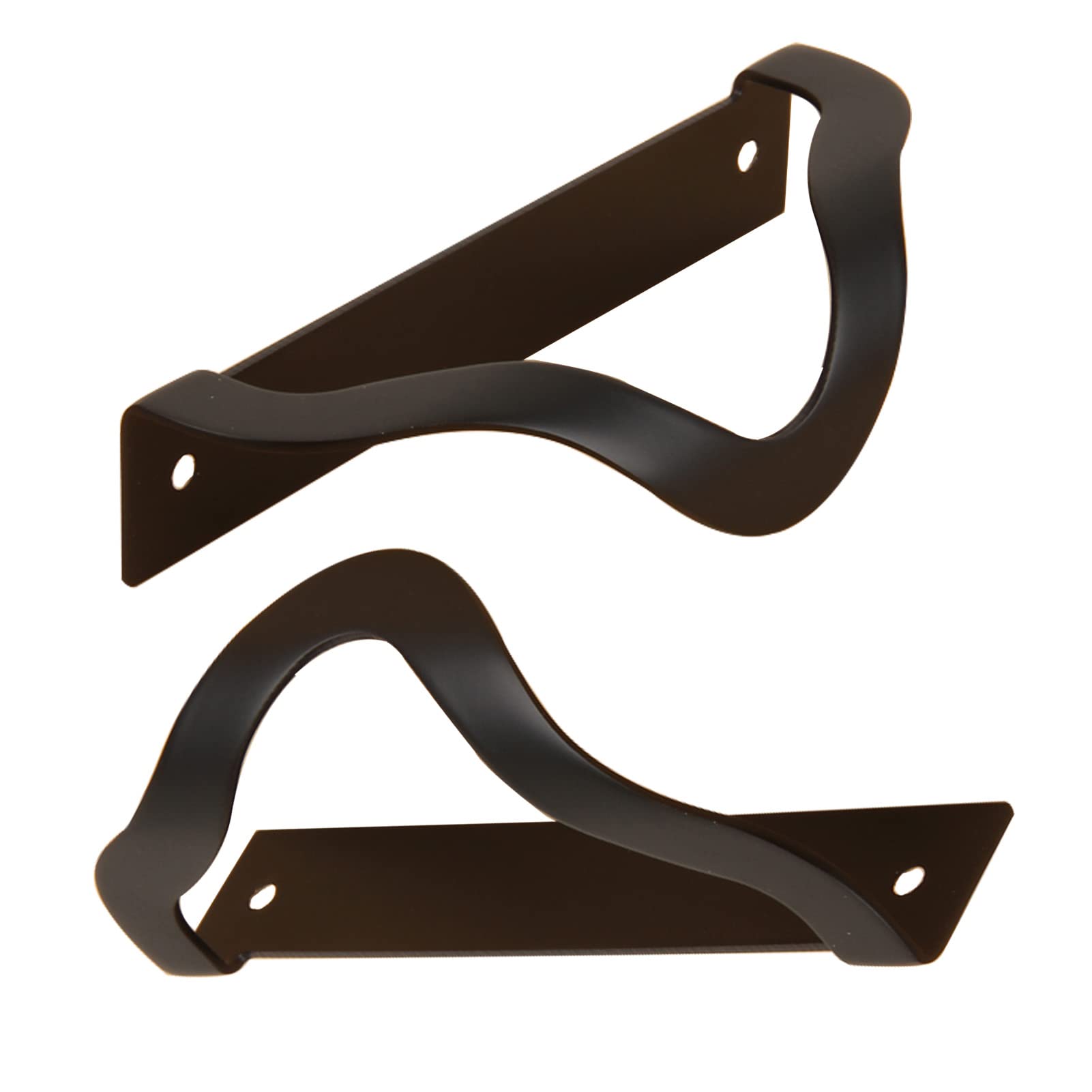 Sbslj-0002 Black 2 Pack Pure Copper Bow Pulls Hidden Closet Handle Invisible Drawer Handles Leaf Shape Cabinet Pulls Finger Edge Knobs Door Levers For Cupboard Wardrobe (Length 110Mm,)